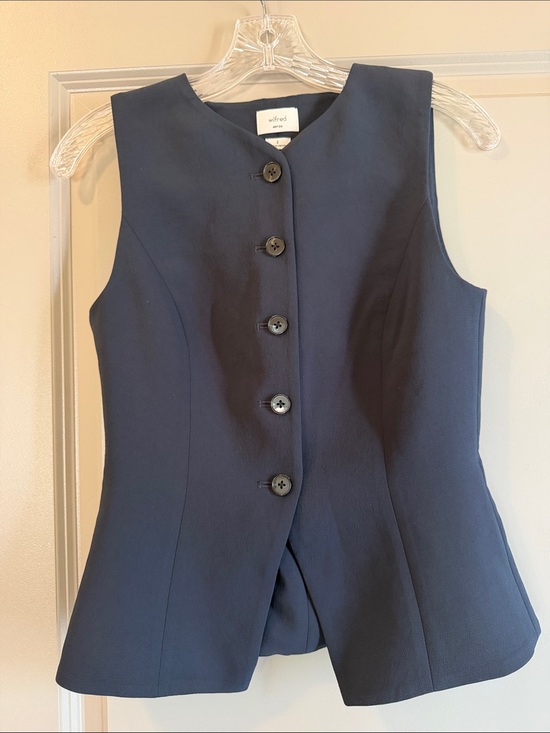Aritzia Tops - Aritzia Wilfred Regal Vest – Slim Fit -  Dark Night Navy – Size 2 (NWT)